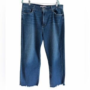 Joe’s Jeans Freya high rise pants, raw hem, wide leg size 33, inseam about 26